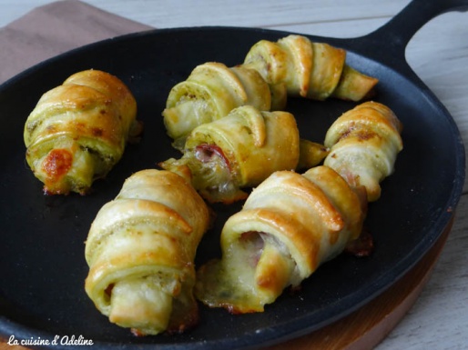 croissants jambon cru pesto mozzarella