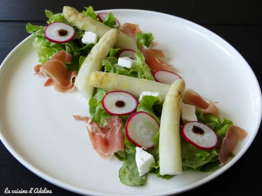 salade d'asperge jambon et chèvre