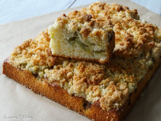 streusel à la rhubarbe