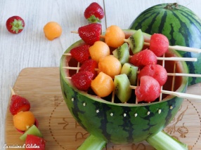 barbecue pasteque brochettes de fruits