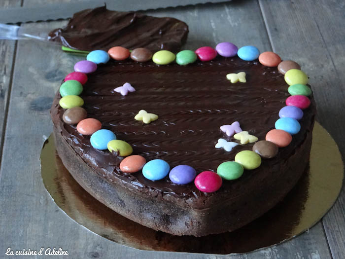 Gâteau d'anniversaire au chocolat extra fondant idée décoration fille