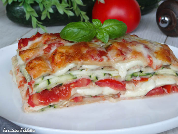 Lasagnes Végétariennes Aux Courgettes Tomates Et Mozzarella