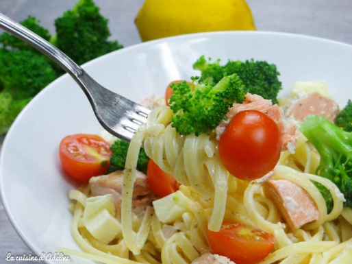 pâtes au brocoli et saumon