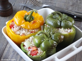 Poivron farcis végétarien aux riz et aux légumes