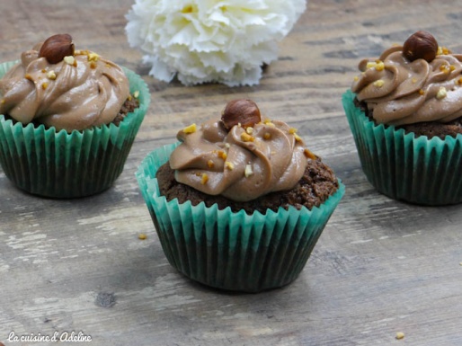 Cupcakes chocolat noisette topping Nutella