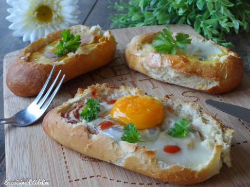 egg boats - oeuf cocotte dans pain navette