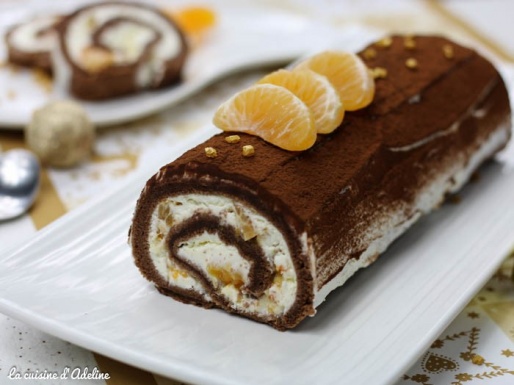 Bûche chocolat mascarpone clémentine