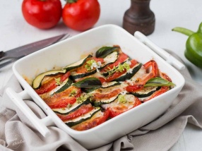 Gratin de légumes d'éte recette tomate courgette