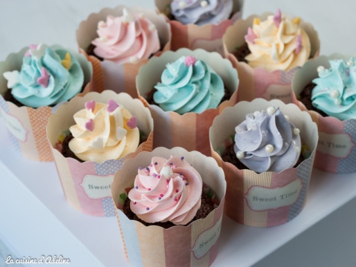Cupcakes chocolat aux couleurs des princesses Disney