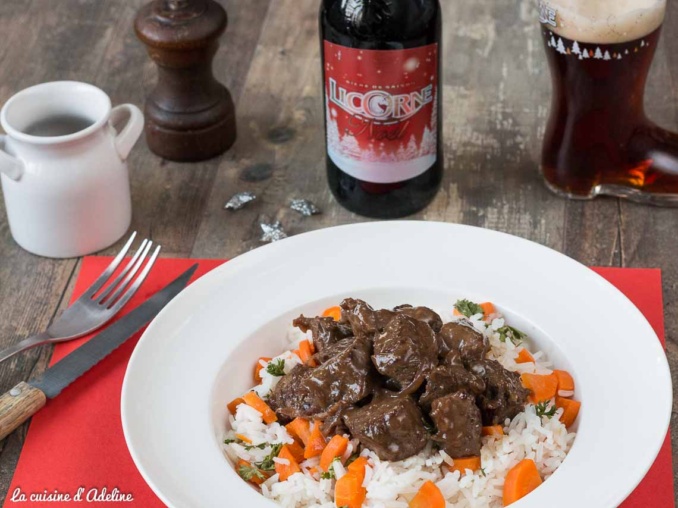 Sauté de bœuf caramélisé à la bière de Noël