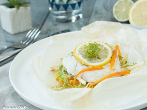 Papillote de cabillaud aux légumes et citron recette