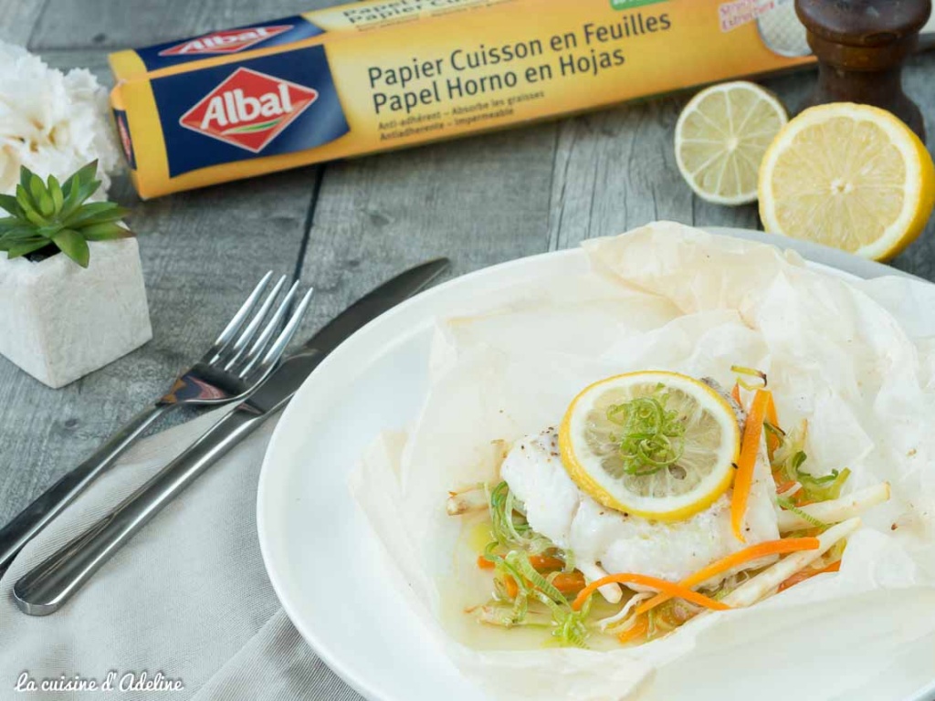 Papillote de cabillaud aux légumes et citron recette facile