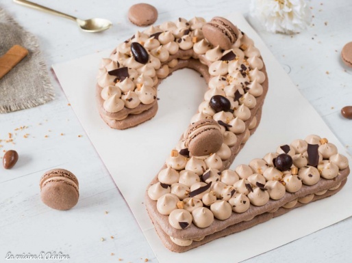 Number cake chocolat praliné recette macaron