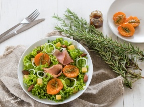 Salade aux abricots rôtis et vinaigrette aux figues recette estivale