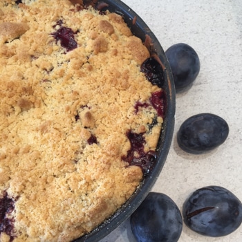 Cécile - Gâteau aux quetsches crumble cannelle #