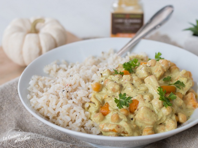 Curry végétarien de courge et pois chiches recette