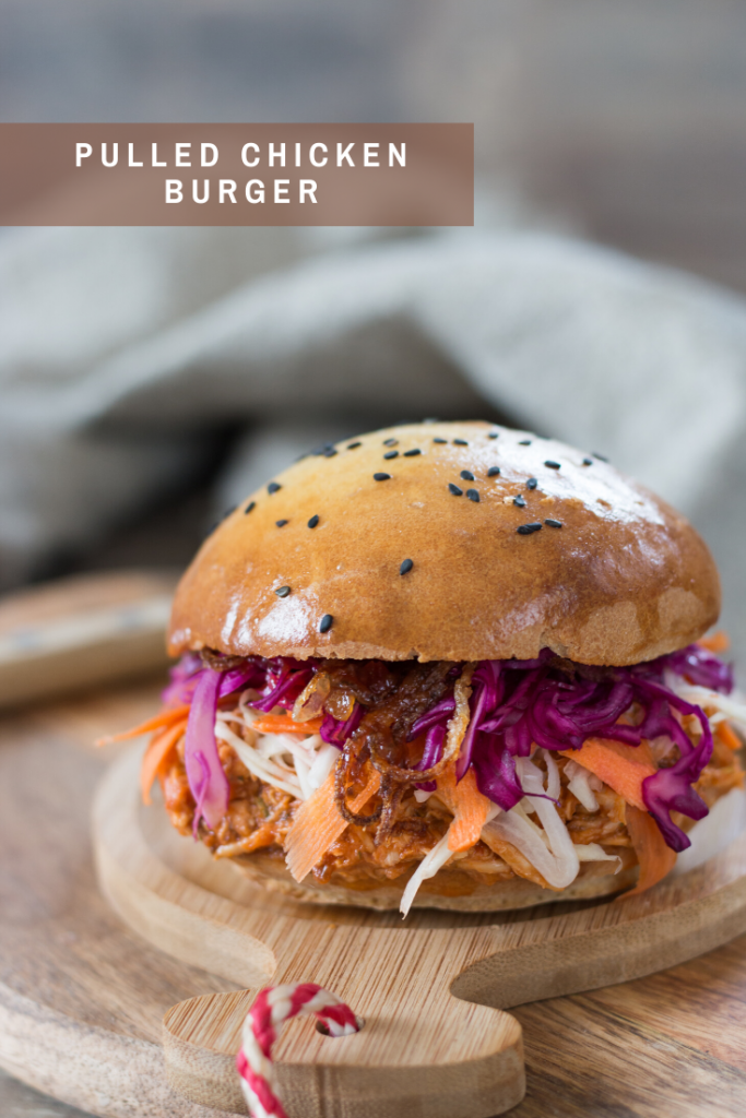 Pulled chicken burger recette Pinterest