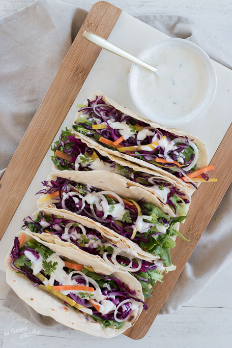 Tacos aux crudités sauce fromage blanc recette facile