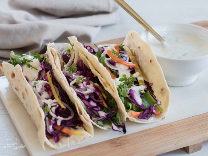 Tacos végétariens aux crudités