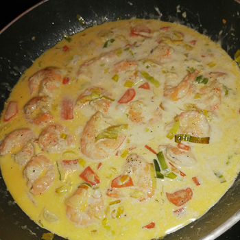 Fatima - Crevettes sautées à la crème #