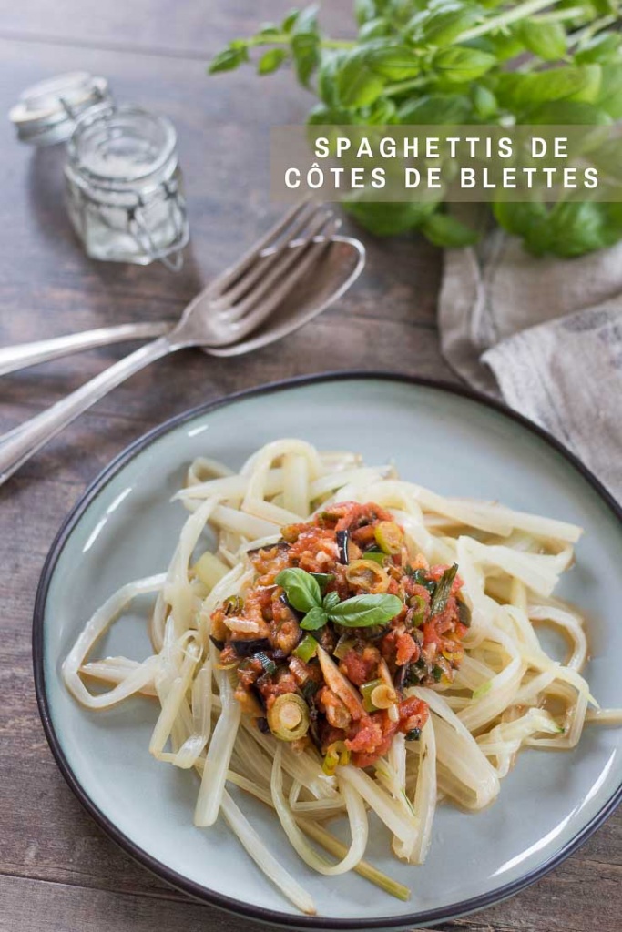 Spaghettis de côtes de blettes recette Pinterest