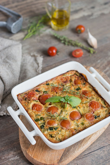 Clafoutis de courgette et tomates recette