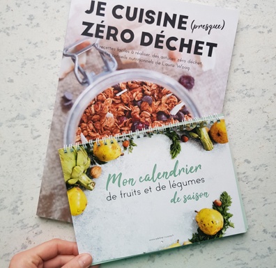 Pack Locavore - Livre de recettes "Je cuisine (presque) zéro-déchet" et calendrier de fruits et légumes de saison