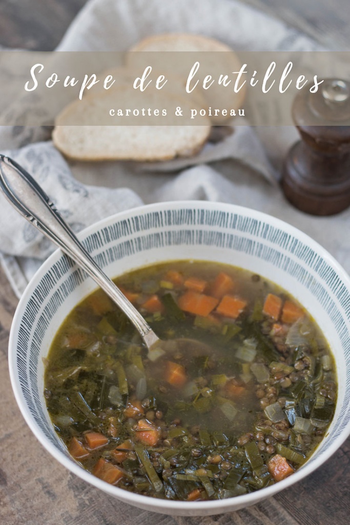 Soupe de lentilles carottes et poireau recette Pinterest