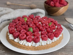 Tarte aux framboises palet breton crème vanillée recette inspiration Cyril Lignac