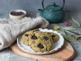 Cookies au thé matcha et chocolat noir recette