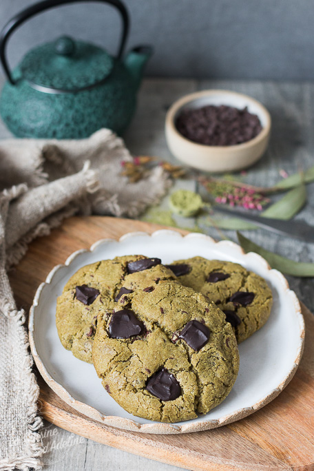 Cookies au thé matcha et chocolat noir recette facile et rapide